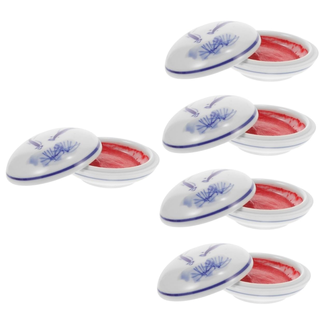 jojofuny 5 Pezzi tampone di Inchiostro Pittura Pad di Inchiostro di Timbro Impasto Lavabile Disegno tampone Multiuso Pad di Inchiostro Pratico inkpad tampone Cinese Ceramica