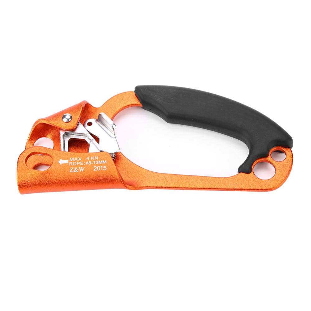Tbest Handsteigklemme Ascender Seilklemme Klettern Rechte Hand Ascender Kletterhand Klettergriff rechts für 8mm-13mm Seil rechtshändige Kletterausrüstung-grün/orange/grau