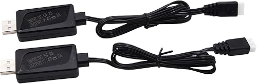 Miniatura 4 de Blomiky Paquete de 2 cables de cargador de batería de iones de litio de 7.4V 1.6A Fast 2S Li-Po con conector XH-3P para barco RC, camión, dron,