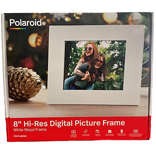 Polaroid 8Inch Digital Photo Frame White 074-15-5603 #TOP3