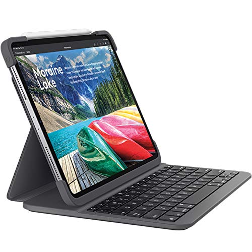 Logitech Slim Folio Pro Funda para iPad con Teclado Inalámbrico Bluetooth, iPad Pro 12.9 Pulgadas (Modelos: A1876, A1895, A1983, A2014) Teclas...
