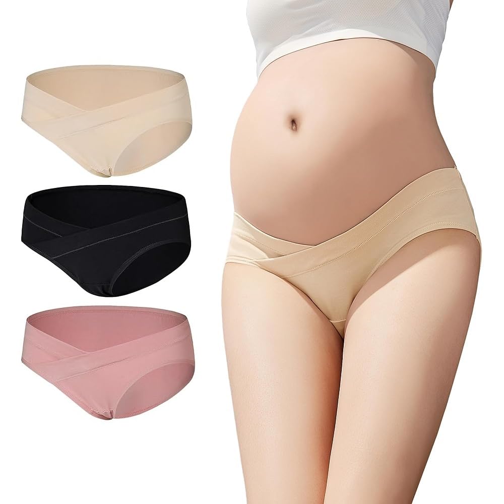 SHAPERXStretchable Low Rise Maternity Panty – Seamless Bikini Underwear for Pregnant Women-image-5
