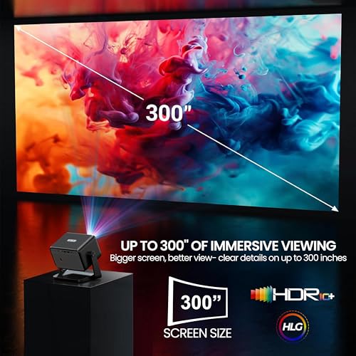 Image of E Gate i9 Pro-Max 4X Brighter Bluetooth Projector 4k Ultra HD,400 ISO Lumens & 840fc Mega Brightness, Full HD 1080p Native, 210 inch (534 cm) Screen | AV, VGA, HDMI, SD Card, USB, AUX, inbuilt Speaker