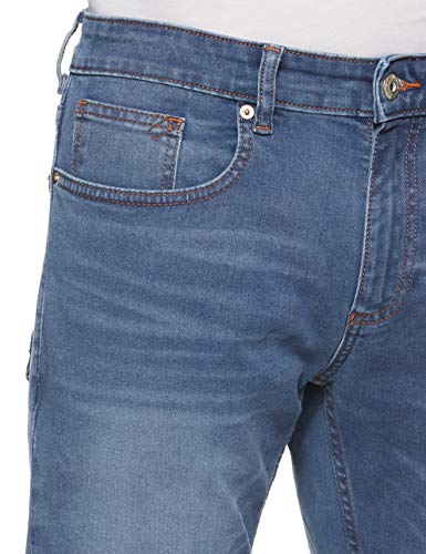 Image of Amazon Brand - Inkast Denim Co. Men's Slim Straight Fit Stretchable Jeans (IN-SS-86 MEDIUM BLUE 30)