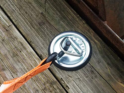 2 Surface Mount D Rope Ring 1/4 Inches Tie Down Truck Trailer Cargo Van Point 4 Inches Round #TOP6