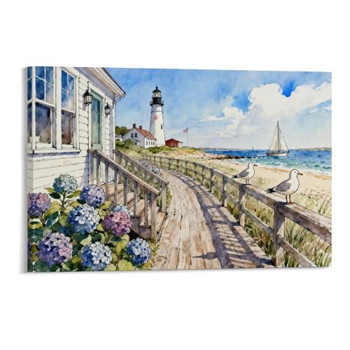 Poster Prints Canvas Decor Wall Art Cape Cod Style Coastal