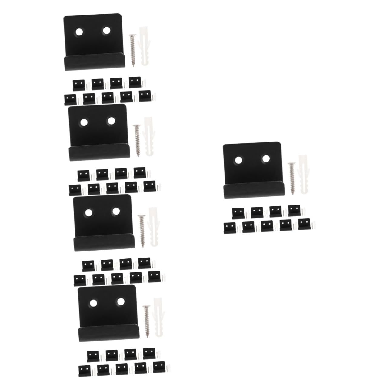 DOITOOL 5 Sätze Fliesenhaken Schiene Spiegelhalter Für Wände Anzeige Handtuchhalter Montage Rahmen Galerie Wandhalterung Gürtelhalter Auslauf Black Kaltgewalzter Stahl 10 Stück * 5