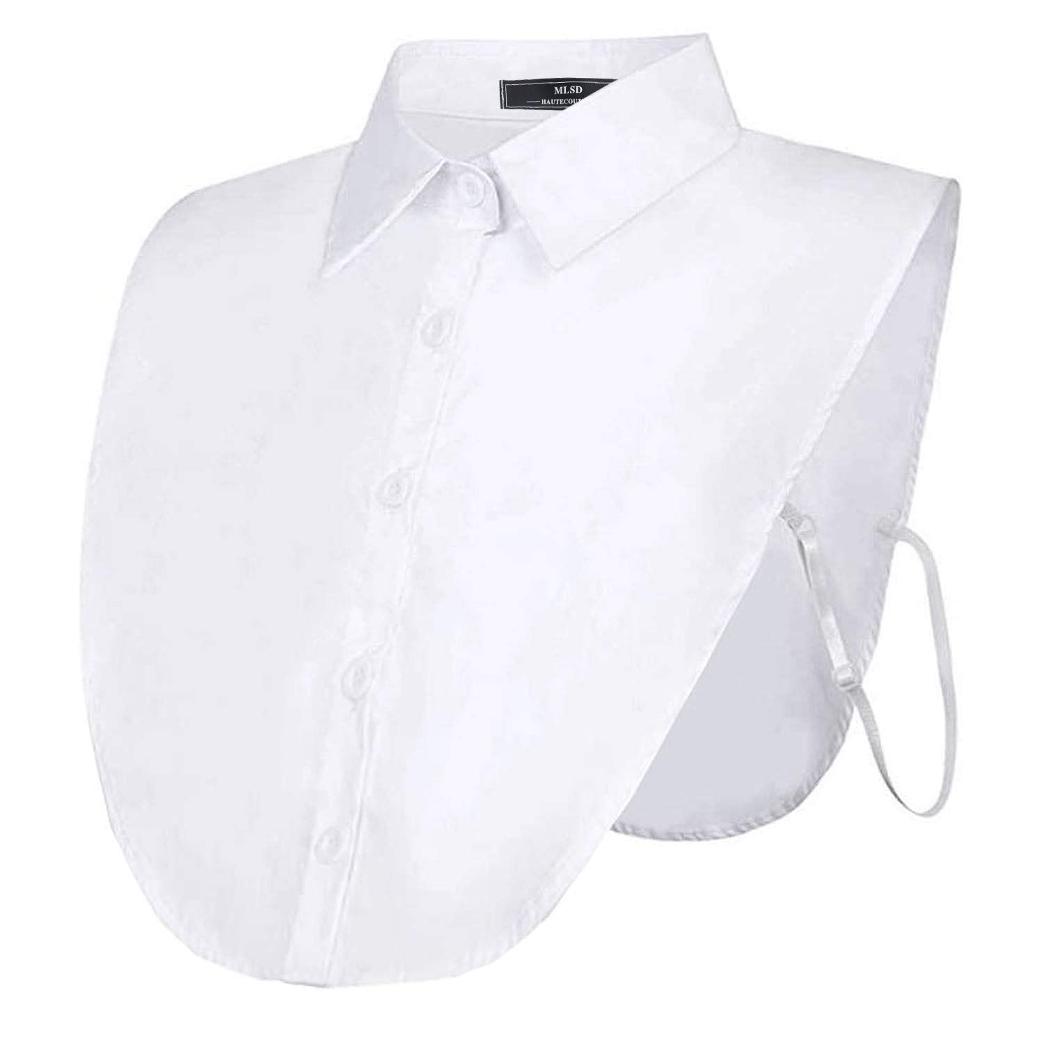 UYTWQS Fake Collar Detachable Blouse Dickey Half Shirts for Women Girl Favors (5 Buttons, Extended)