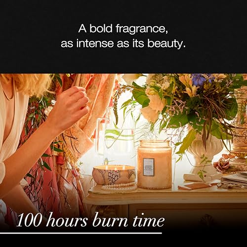 Image of Voluspa Jasmine Midnight Blooms Large Scented Candle Jar 18 Oz, 100 Hr Burn | Coconut Wax Blend in Decorative Glass, Clean Even Burn, USA Handcrafted Gift for Hosts, Fragrance Lovers & Relaxed Rooms