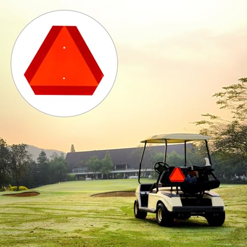 Image of 2 Sets Aluminum Slow Moving Vehicle Triangle Sign | Slow Sign Warning Triangles with Mounting Bracket, Slow Moving Vehicle Sign for Tractor Maintenance Vehicles Golf Carts Farm