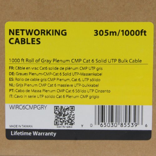 Cable Ethernet Cat 6 StarTech.com 1000 ft Plenum Gris miniatura 2