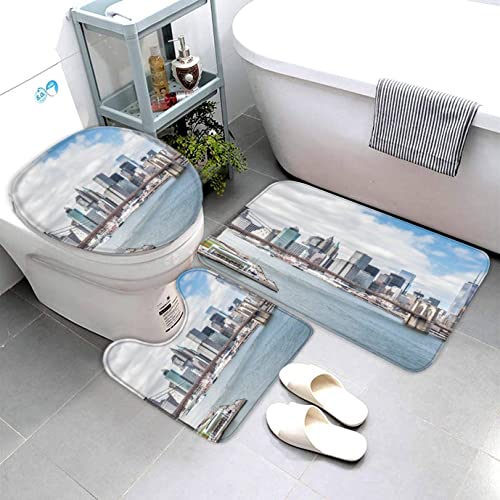 Badematten Set 3D 40x60 Brooklyn Brücke absorbierend 3-teiliges Badezimmerteppich-Set maschinenwaschbare weich… – Bild 5