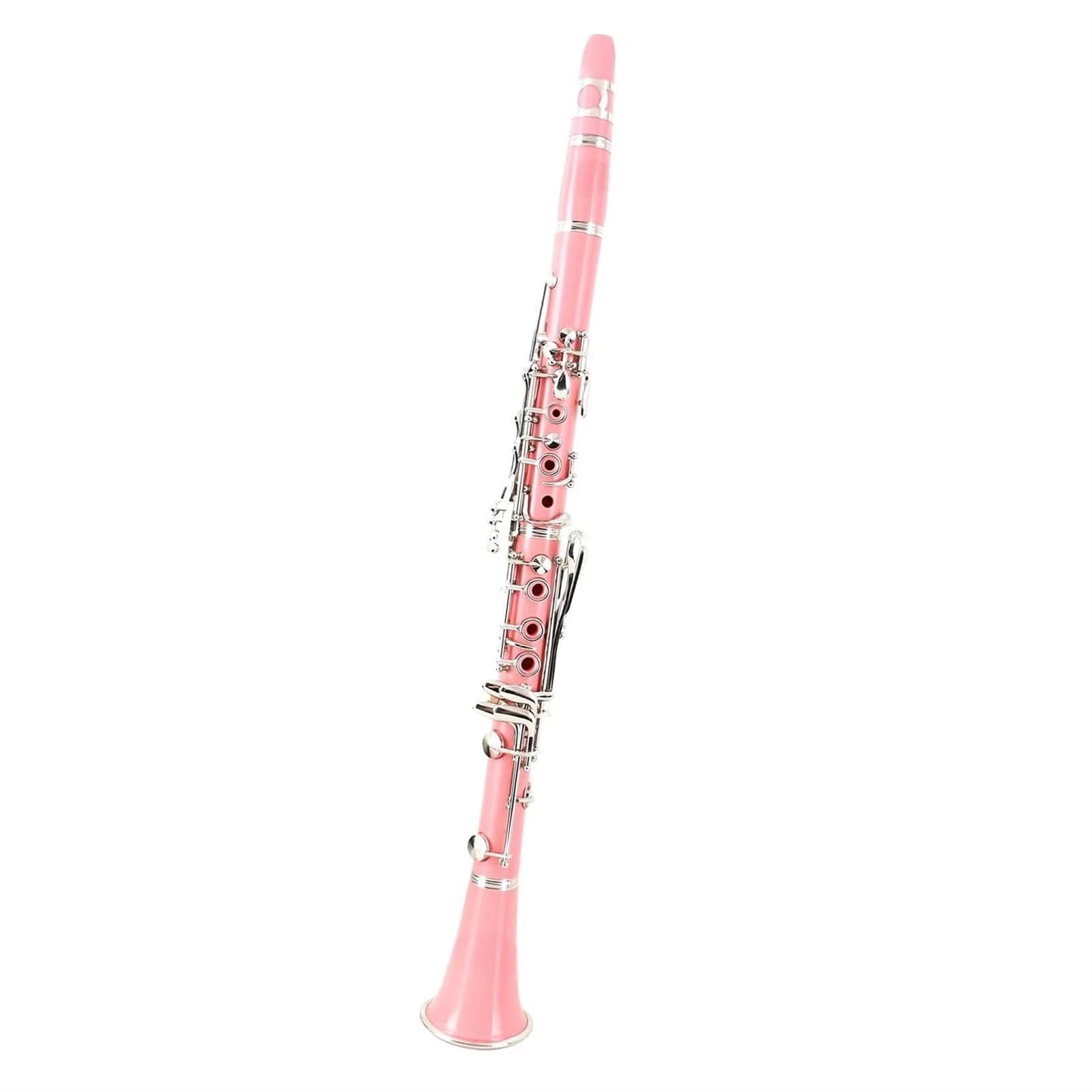 Zestaw Klarnetu Klarnet Bb Dla Początkujących Klarnet B Flat 17 Klawiszy Klarnet Ze Stojakiem Na Futerał Pasek 2 Baryłki(Pink)