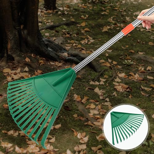 Rastrillo de jardín ligero para hojas y césped miniatura 7