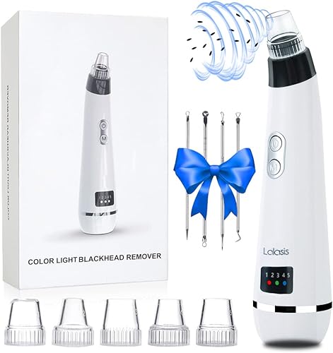 Lalasis Aspiradora de poros eliminadores de puntos negros limpiador facial mejorado herramienta extractora de cabeza blanca eléctrica para acné 5