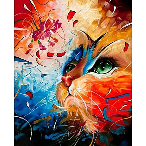 Peinture diamant chaton 60x120cm anti-stress toile grand format sans plis kit complet