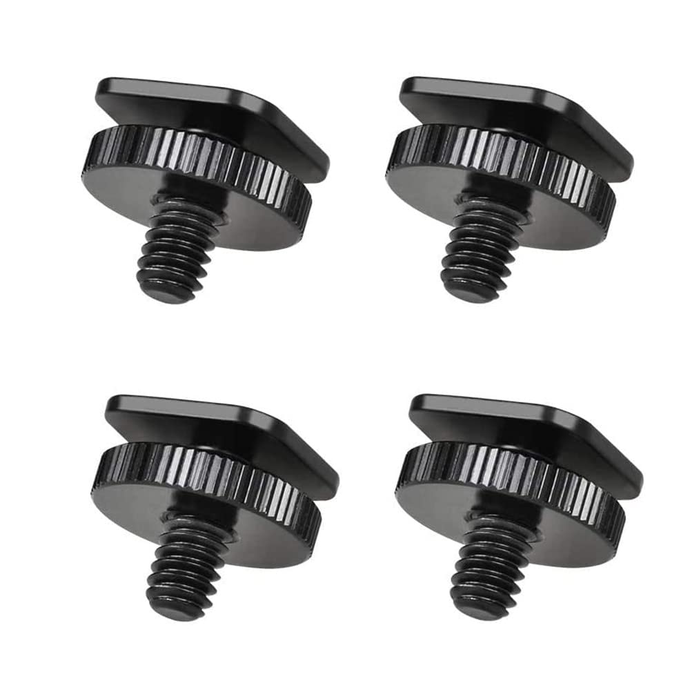eWINNER 1/4 Inch Camera Adapter Screw 4 Pack Flash Hot Shoe Mount Compatible with Canon Nikon DSLR Camera speedlite flash Rig