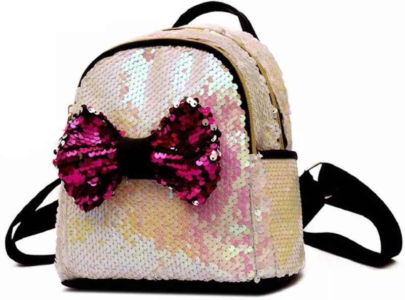 Giftech mini small Tie BackPack Daypack for Womens Girls Sequins Mini Small Travelling Outdoor Picnic School College Office Casual Daily use backpack rucksack back bag for womens girls kidsBlack White