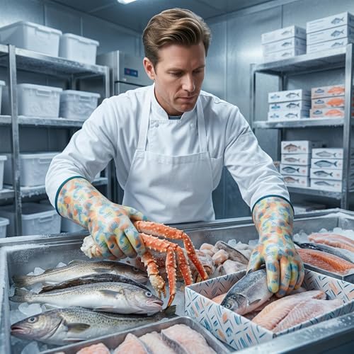 Gants en silicone liquide imperméables résistants chaleur pâtisserie L - 8