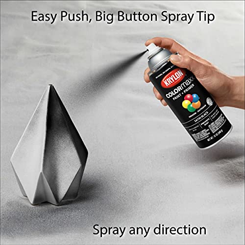Image of Krylon 5581 Colormaxx Aerosol Paint, 12 Ounce (Pack of 1), Black
