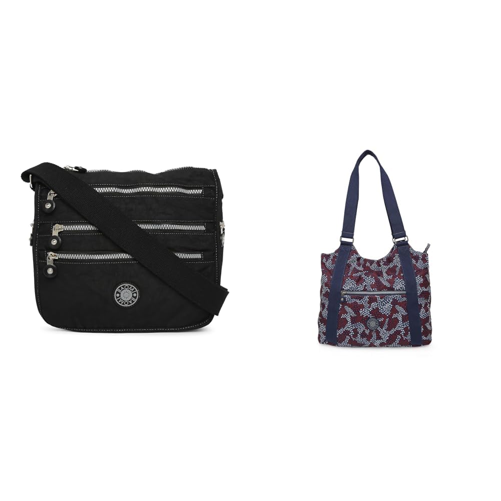 Crinkle Range Black & Yellow Color One Size Shoulder Bag + Crinkle Range Blue & Red Soft One Size Handbag-image-16