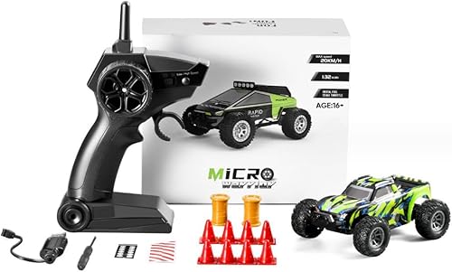 Coche de control remoto RC, 12.4 mih de alta velocidad RC Offroad Race Car, 2.4Ghz 132 RC Mini eléctrico Drift Off-Road Modelo de vehículo