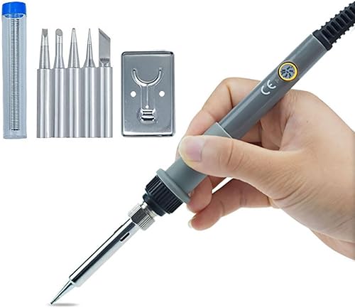 Kit de soldador electrónico - Herramienta de soldadura de temperatura ajustable de 60 W, pistola de soldadura de calefacción interna de
