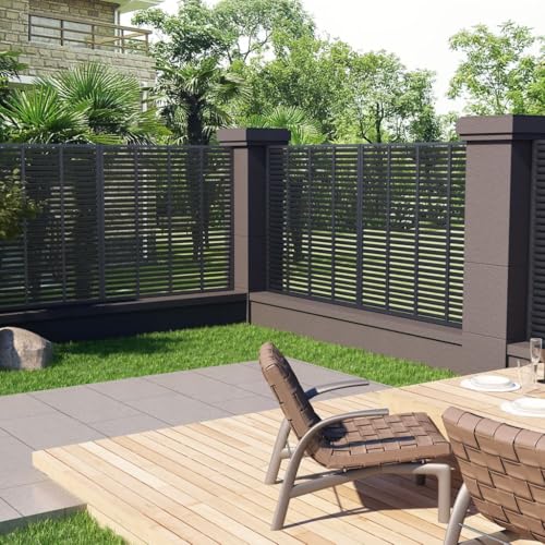 vidaXL Lamellenzaun ohne Posten Sichtschutzzaun Gartenzaun Windschutz Zaun Zaunfeld Zaunelement Terrasse Garten WPC 180x180cm Grau