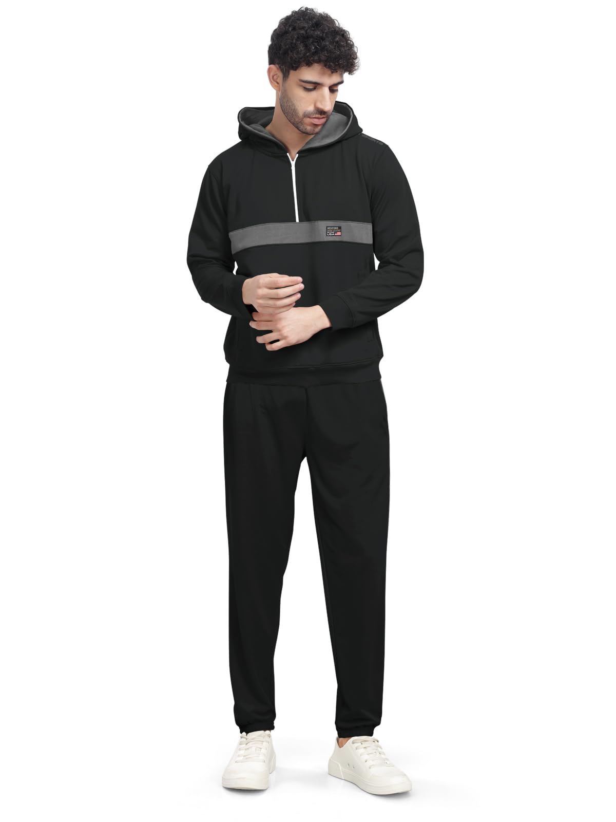 bullmer Trendy Clothing Set with Hoodie & Pants Co-ords for Men-picture-26