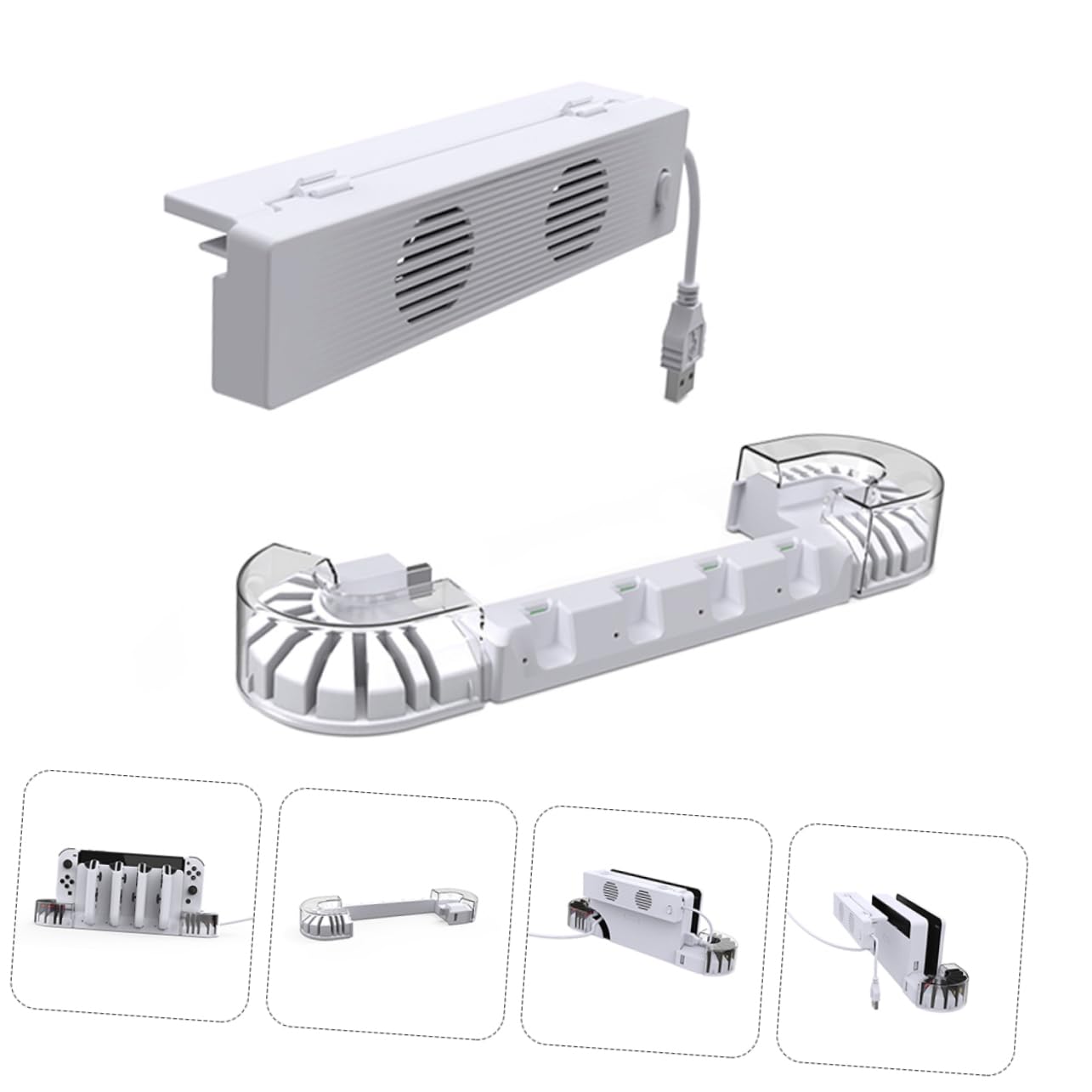 Homoyoyo Base de Carga Compatible Ventilador de Refrigeración para Controlador de Switch Incluye Cargador de Controlador Estación de Carga para Uso Casa