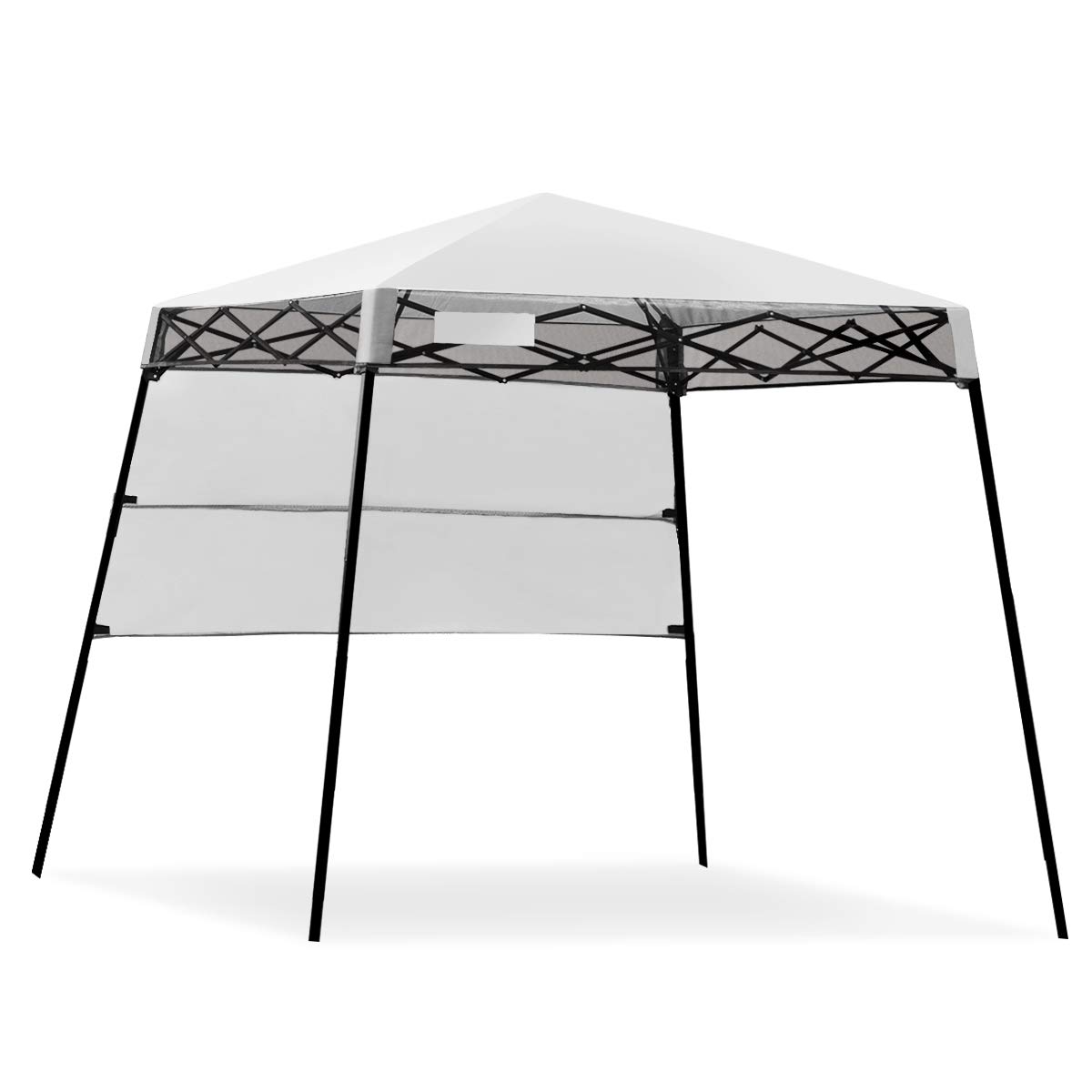 RELAX4LIFE Gazebo da Giardino Pieghevole, Gazebo da Esterno Impermeabile e Resistente, Altezza Regolabile, Tenda Gazebo per Fiere, Mercato, Campeggio (2,1x2,1x2,1M, Bianco)