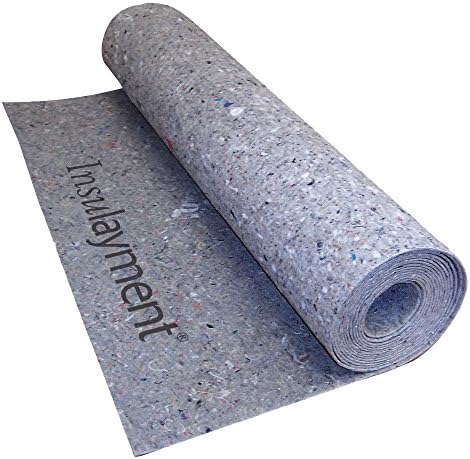 MP Global Products INSUL100 Insulayment Multi-Purpose Acoustical Underlayment for Glue and Nail Down Flooring, 3' x 33.4' (100 sq ft), Gray