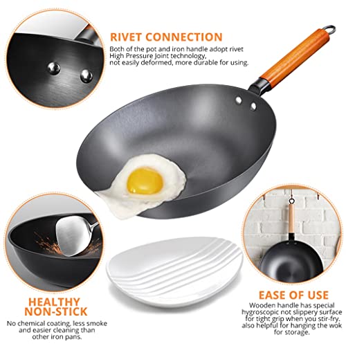 Wok de Hierro Tradicional Hecho a Mano para Cocina a Gas e Inducción miniatura 3