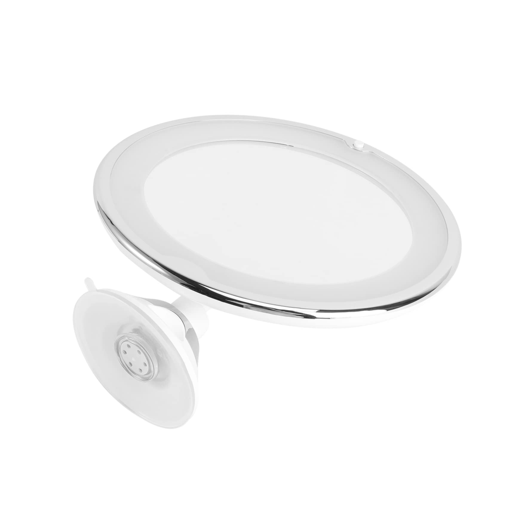 Cosmetico Rotondo con LED e Ventosa per Applicazioni Make Up e Ritocchi Bianco Batteria