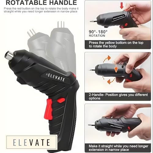 Image of MANSAA Electric Screwdriver Set - 29 Bits, 8 Socket Wrenches, LED Light, USB Charging, Adjustable Handle with Storage Case