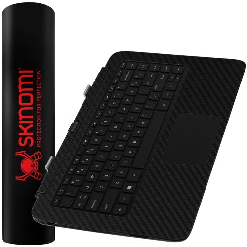 Skinomi Black Carbon Fiber Full Body Skin Compatible with HP Split 13 x2 13T-M100 (Keyboard Only)(Full Coverage) TechSkin Anti-Bubble Film