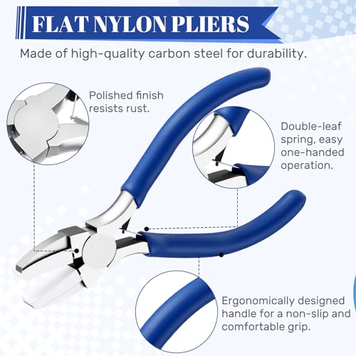 Image of Mudder 2 Pieces Jewelry Making Tool Bail Making Pliers 6 in 1 Jewelry Wire Bending Pliers for Beading Looping Shaping Wire DIY Crafts (Clear Blue)