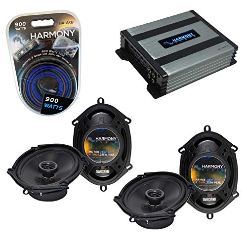 Harmony Audio Compatible with BMW 3 Series 1990-1998 Factory Speaker Replacement Harmony Bundle (2) R68 & HA-A400.4 Amp