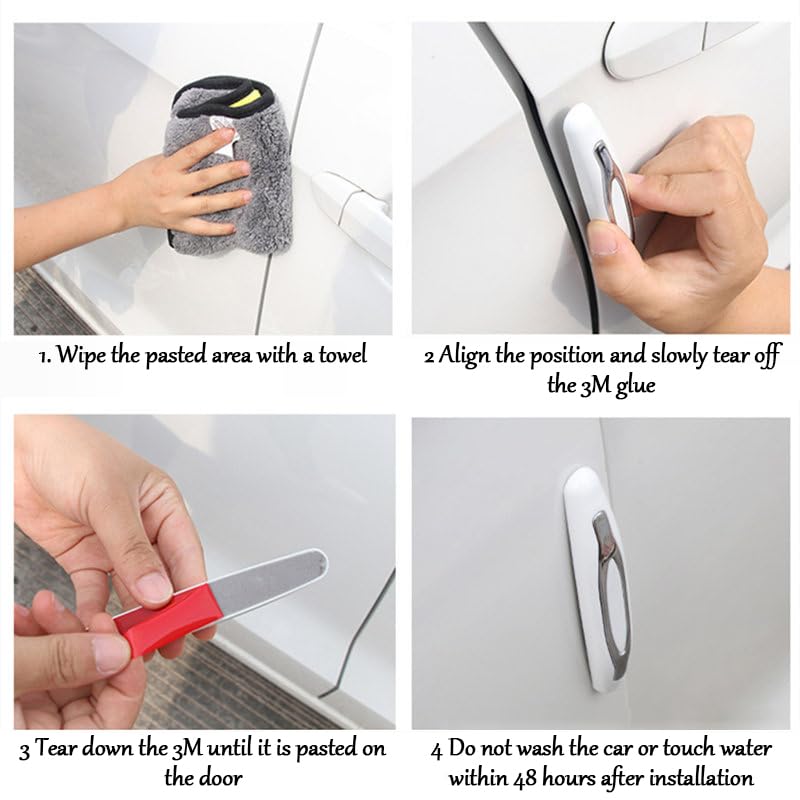 Akozon Garde De Bord De Porte 2 Pièces Voiture Avant Pare-chocs Arrière Protecteur Corps Porte