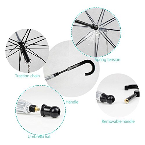 Dog Umbrella for Small Dogs Pet Umbrella with Chain Leash Doggie Rain Snow Day Walking Umbralla - Thumbnail 2