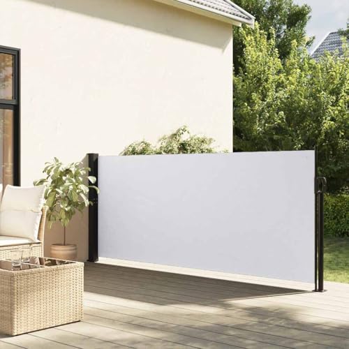 INLIFE Seitenmarkise Ausziehbar Weiß 120x600 cm,Heim & Garten,Rasen & Garten,Garten & Balkon,Sonnenschirme & Sonnenschutze,Weiß,5.95 KG,4004496