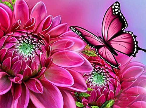 Loisir créatif adulte peinture au diamant papillon anti-stress 30x40