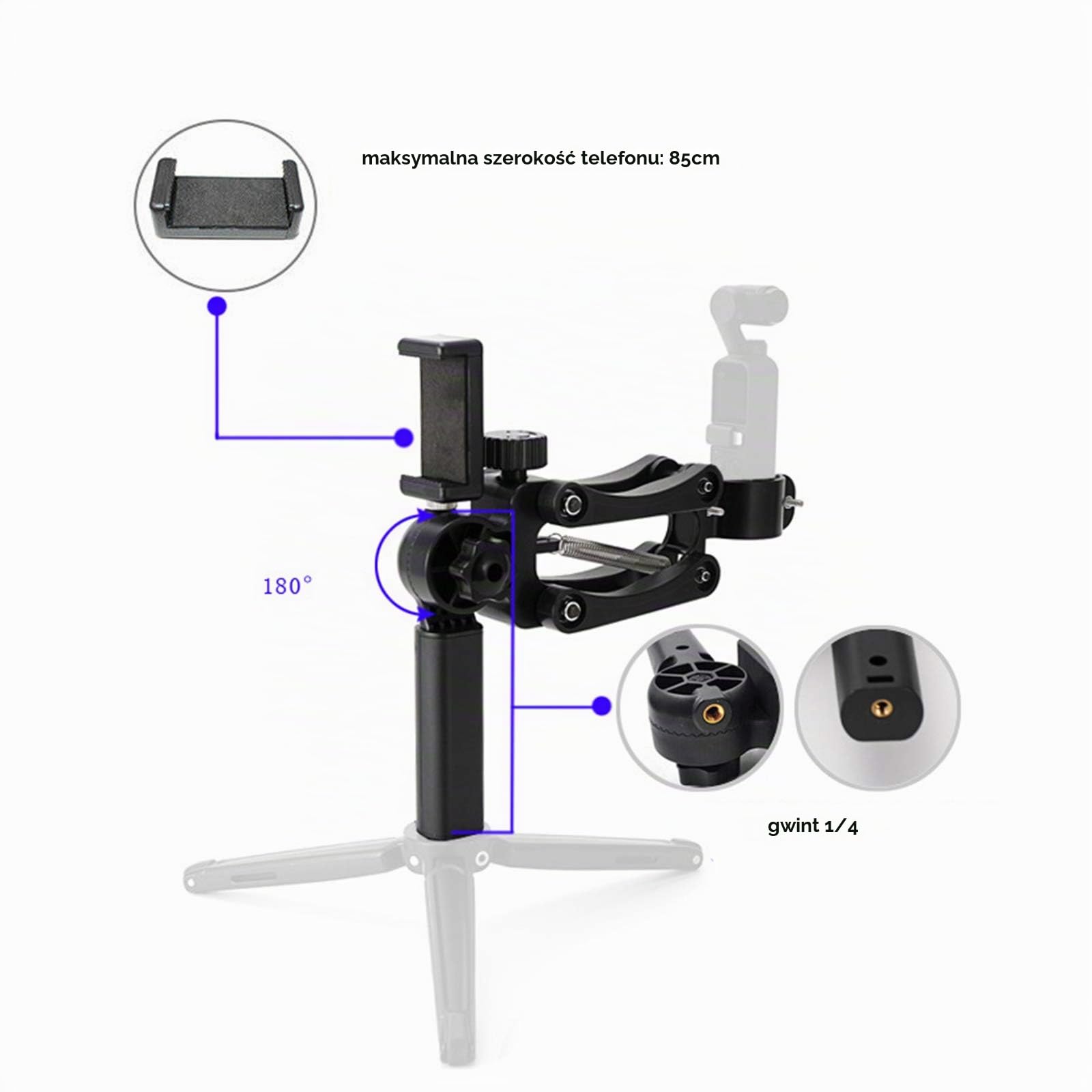 SHEAWA OSMO Pocket oś Z 4. Stabilizator osi do DJI Smartphone Gimbal - Osmo Pocket akcesoria, B