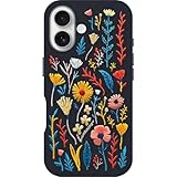 OtterBox iPhone 16 Symmetry Series Cactus Leather Embroidery for MagSafe - Enchanted Garden Blue