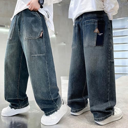 Boys Casual Pants for Daily Wear Comfortable Stretchy Youth Sports Trousers Elastic Waist Loose Fit Stylish Long3