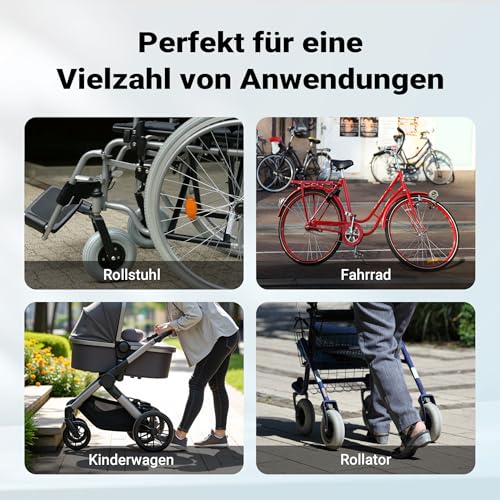 Wiltec Rollstuhlrampe faltbar 62 cm 270 kg, Mobile Auffahrschiene als Rollirampe, Aluminium Kofferrampe, Flachrampe klappbar