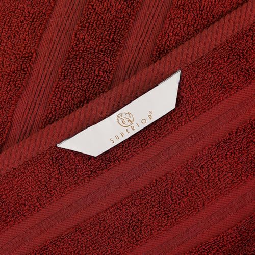 Superior Cotton Bath Sheet Set, Daily Use, Bathroom, Guest Room, Bath, Shower, Pool, Body, Home Essentials, Quality Soft Plush Absorbent Towels, Zero Twist, Smart Dry Collection, Set of 2, Crimson by SUPERIOR - Image 8
