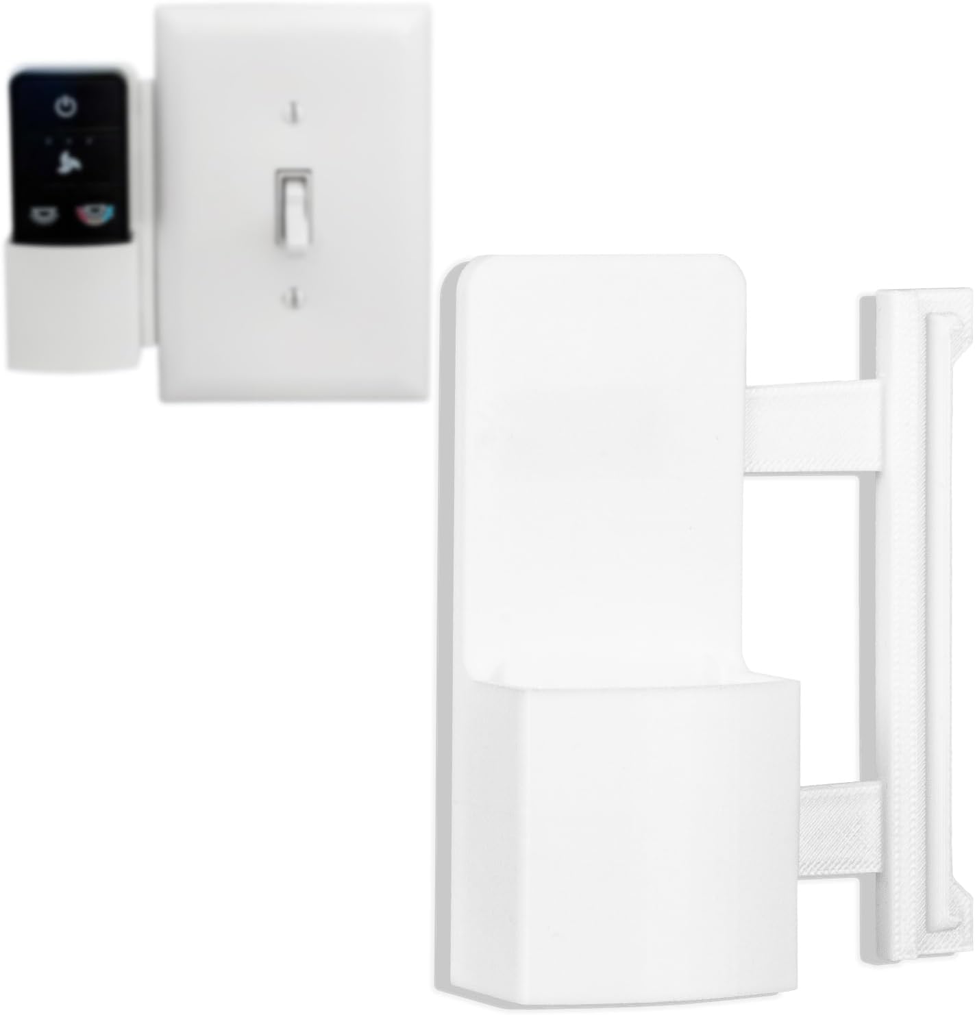 for Hampton Bay No-Screwups Remote Control Holder Wall Mount, Installs on Any Light Switch in SecondsFan Remote Holder Wall Mount for Hampton Bay Ceiling Fan Remote, No Screws or Tape(Left Hand)