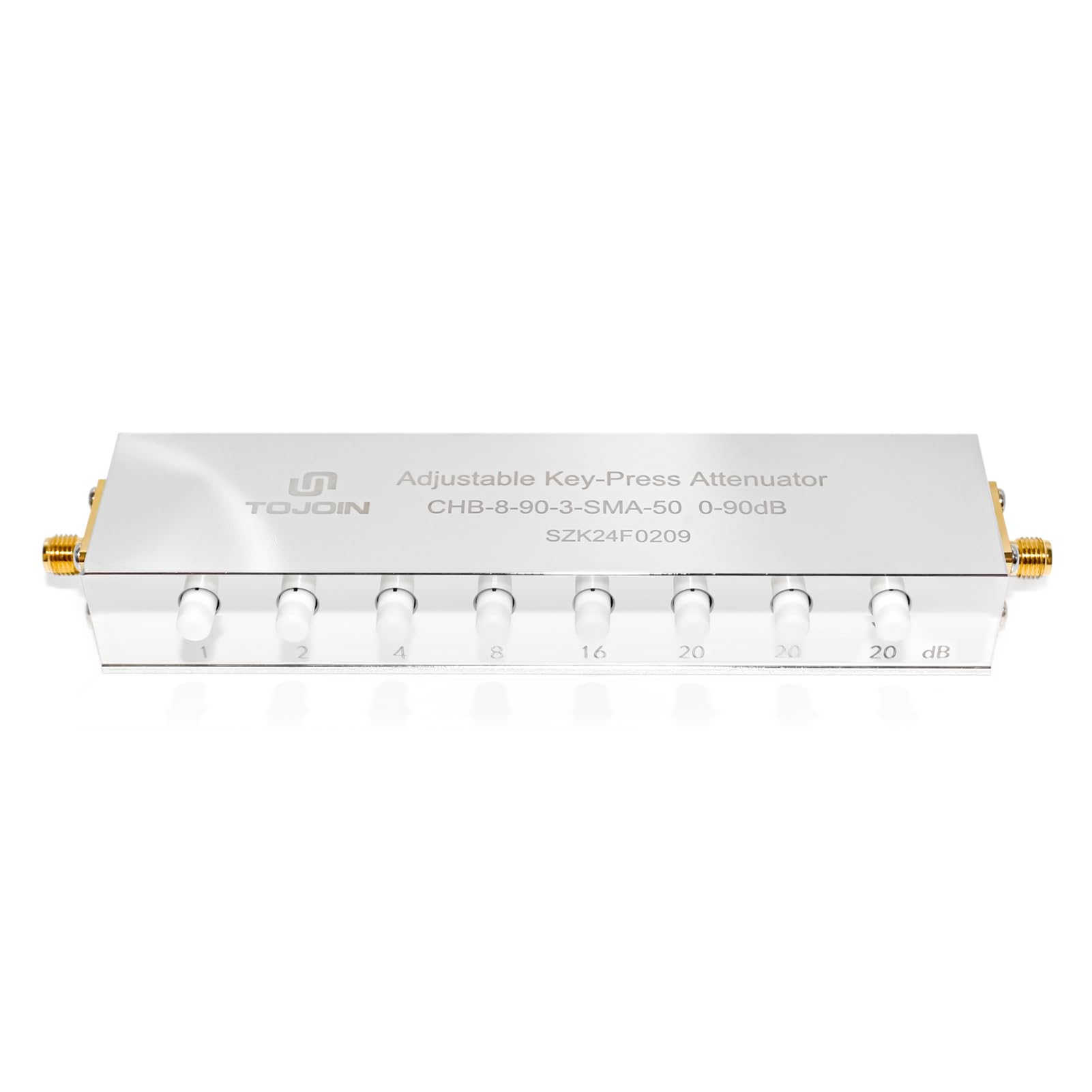 TOJOIN Atenuador de paso RF ajustable 0-90 dB SMA 50 ohmios CC a 2.5 GHz