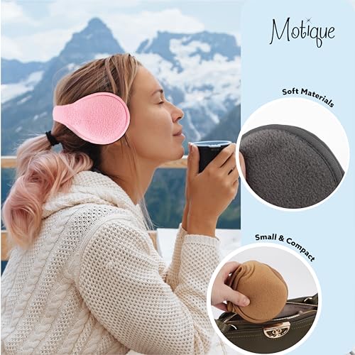 motique accessories adjustable ear warmers men women solid polar fleece folding winter earmuff